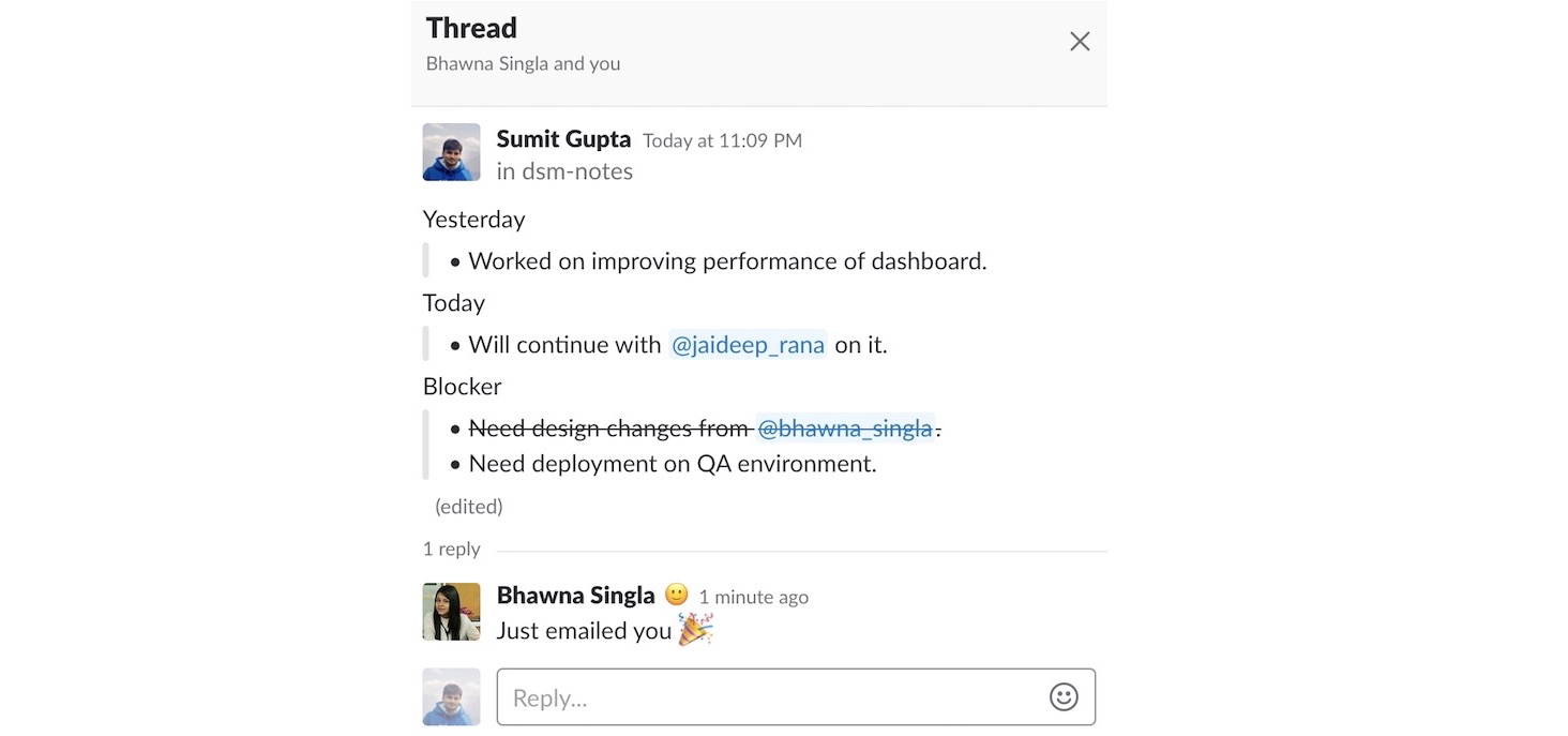 Thread in Slack